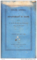 C1 CONSEIL GENERAL Du RHONE Session 1857 1858 Lyon  PORT INCLUS France - Rhône-Alpes