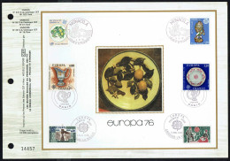 3 Séries: France, Monaco Et Andorre FR Sur 1 FDC Gd Format "soie"- EUROPA 1976 - Oblitérations Diverses. - 1976