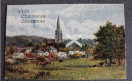 DORKING WITH CHRISTMAS GREETINGS OLD COLOUR ART POSTCARD A. R. QUINTON SALMON NO 1511 - Quinton, AR