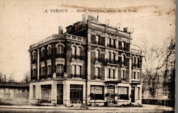 CPA Verdun Hôtel Terminus Place De La Gare - Hotels & Restaurants