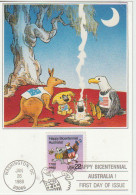AUSTRALIA-USA Joint Issue Bicentenary Australia. (Kangaroo,KOALA Bear & BALD EAGLE) Maximum-card - Maximumkarten (MC)