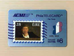 Mint USA UNITED STATES America Prepaid Telecard Phonecard, John F. Kennedy Stamp On Card, Set Of 1 Mint Card - Collections