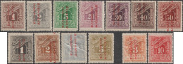 Grèce 1912 Y&T Taxe 52 à 64, Neufs Avec Charnières. Surcharges Rouges - Neufs