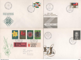 Leichtenstein, 4 FDCs, One Registered - Lettres & Documents