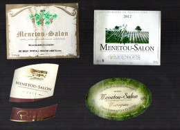 MENETOU SALON   LOT DE 4 ETIQUETTES DE VIN LOT  25 - Verzamelingen, Voorwerpen En Reeksen