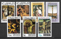 GRENADE      -   PAQUES   /  EASTER  1975 / 1976 .    7  Tableaux - Easter