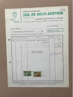 SINT-NIKLAAS - 1968 - Jos. DE BELIE - SOETENS - Constructie Werkhuizen - BELI Ketels (+ Fiscale Zegels) - 1950 - ...