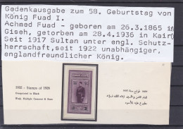 58. GEBURTSTAG VON KÖNIG FUAD - POSTFRISCH - M.N.H. - Unused Stamps