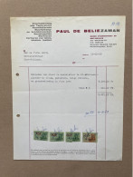 SINT-NIKLAAS - 1968 - Paul DE BELIE ZAMAN - Vloerbekleding - Raamdekoratie - Muurbehang - Rouwkapellen (+fiscale Zegels) - 1950 - ...