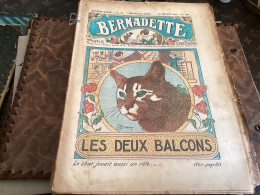 Bernadette Revue Hebdomadaire Illustrée Rare  1934 Numéro 238 Les Deux Balcons Chat - Bernadette