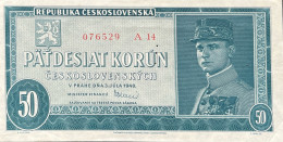 Czechoslovakia 50 Korun, P-66s (3.7.1948) - XF - SPECIMEN - Czechoslovakia