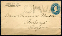 1896 Prepaid Cover 1 Cent From New York Funch Edye & Co. To Antwerp - Nice Flag Cancellation - ...-1900