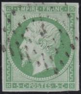 France  .  Y&T   .     12       .   O      .    Oblitéré - 1853-1860 Napoléon III.