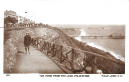 Folkestone The Piers From The Leas 26-8-1924 - Folkestone