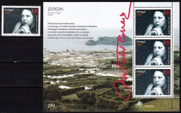 PORTUGAL ACORES 1996 EUROPA: Famous Women. Writer. 1v + Souvenir Sheet, MNH - 1996