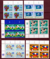 Action !! SALE !! 50 % OFF !! ⁕ UN 1979 Austria Vienna ⁕ First Set United Nations Mi.1/6 ⁕ MNH Block Of 4x6 - Unused Stamps