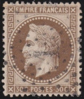 France  .  Y&T   .     30       .   O      .    Oblitéré - 1863-1870 Napoleon III With Laurels