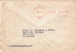 NORVEGE - OSLO EN 1948 - FLAMME MECANIQUE SUR ENVELOPPE - VINMONOPOLET - Covers & Documents