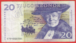 Suède - Billet De 20 Kronor - Selma Lagerlöf - Non Daté - P63a - Suède