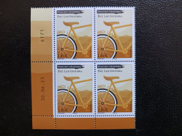 Andorra 2023 French Andorre BICI LAB Velo Sport Bike Bicycle Fahrrad 4v Mnh BLOC DATE + NUMBER - Unused Stamps