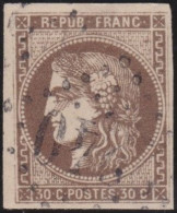 France  .  Y&T   .    47  (2 Scans)       .   O      .    Oblitéré - 1870 Ausgabe Bordeaux