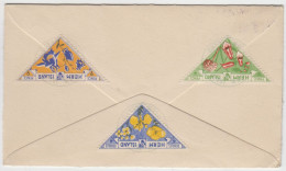 Herm Island (Guernsey) 3 Triangular Stamps On Cover - Guernesey