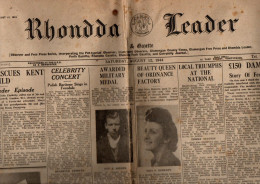 Journal Rhondda Leader N°3323 Saturday, August 12, 1944 - Evacuee Rescues Kent Child... - Andere & Zonder Classificatie