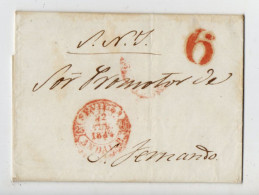 LAC - PHILIPPINES - Lettre Complète De Sevilla En 1844 Avec Cachet Rouge Et Taxe 6 Vers SAN FERNANDO (Filipinas) - Philippines