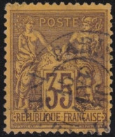 France  .  Y&T   .   93  (2 Scans)     .   O      .    Oblitéré - 1876-1898 Sage (Tipo II)