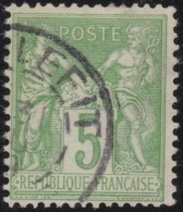 France  .  Y&T   .   106     .   O      .    Oblitéré - 1898-1900 Sage (Tipo III)