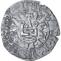 Monnaie, France, Charles IV, Maille Blanche, 1322-1328, TTB+, Argent - 1322-1328 Charles IV The Fair