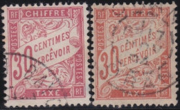 France  .  Y&T   .    Taxe  33/34  (2 Scans)       .   O      .    Oblitéré - 1859-1959 Used