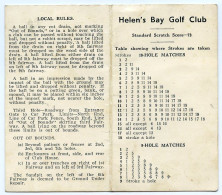 HELEN'S BAY GOLF CLUB, BANGOR - SCORECARD, 1957 COMPETITION - Otros & Sin Clasificación