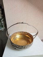 Coupe A Fruit En Plaqué Argent Et Plaqué Or Diamètre 20 Cm - Art Nouveau / Art Déco