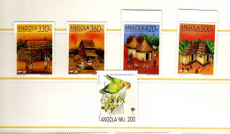 Angola - (1992) -Habitations Traditionnelles - Oiseaux -  Neufs** - MNH - Angola