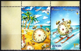 BOSNIA & HERZEGOVINA 2004 EUROPA: Vacations. Beach, Skiing. Pair, MNH - 2004