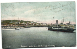 Steamer Entering Harbour Guernsey - Guernsey