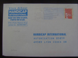 13948- PAP Réponse Luquet Handicap International Validité 30/09/2001 Obl - Listos Para Enviar: Respuesta /Luquet