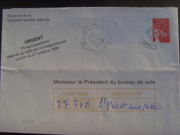 13971- PAP Réponse Luquet Elections De La Mutualité Sociale Agricole Validité 27/10/1999 Obl - PAP : Antwoord /Luquet