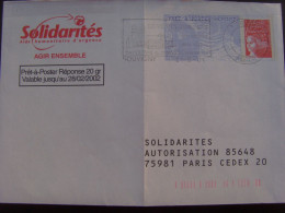 13996- PAP Réponse Luquet Solidarités Validité 28/02/2002 Obl - PAP : Antwoord /Luquet