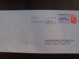 13988- PAP Réponse Beaujard Sauvegarde Retraites Validité Permanente Agr. 09P277 Obl PAS COURANT Sur Papier Bleu - PAP: Ristampa/Beaujard