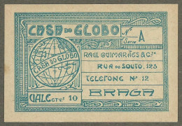 Portugal - Cédula 10 Centavos - Casa Do Globo - UNC - Portugal