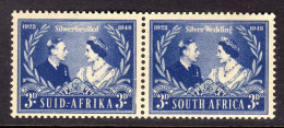 SOUTH AFRICA - 1948 SILVER JUBILEE PAIR FINE LIGHTLY MOUNTED MINT MM * SG 125 - Ongebruikt