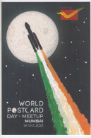 World Postcard Day Spl Cancellation, Dept., Of Post PPC Of Chandrayaan 3, Space, Moon, 2023 Philately - Asien