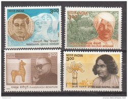 INDIA 1999 Prominent Writers 4v Set   MNH - Neufs