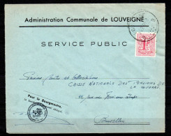 859 Op Brief Gestempeld LOUVEIGNE - 1951-1975 Heraldieke Leeuw