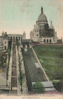 FRANCE  - Paris - Le Funiculaire De Montmartre Et Le Sacré-cœur - Colorisé - Carte Postale Ancienne - Other Monuments