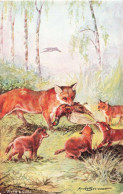 ANIMAUX -  Renard Et Renardeaux - Maude Serivener - Carte Postale Ancienne - Autres & Non Classés