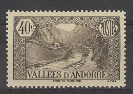 Andorra Fran. 1937 Paisajes 40 C Ed:64 (*) - Unused Stamps