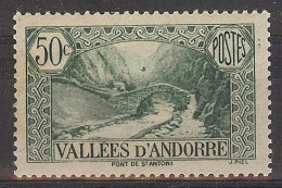 Andorra Fran. 1937 Paisajes 50 C Ed:67 (*) - Unused Stamps